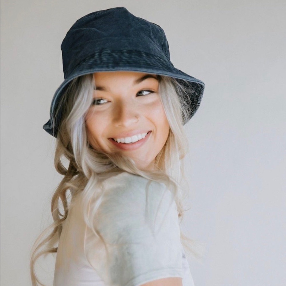 NEW ASOS Gillie Bucket Hat Washed Distressed Navy O/S SOLD OUT